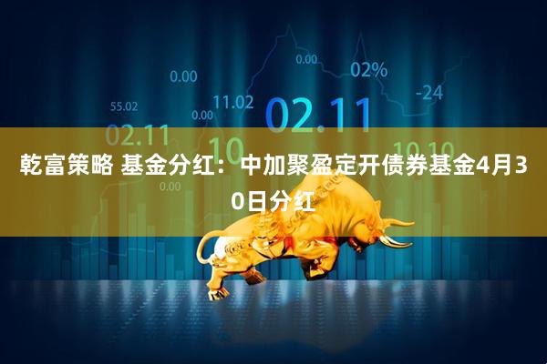 乾富策略 基金分红:中加聚盈定开债券基金4月30日分红
