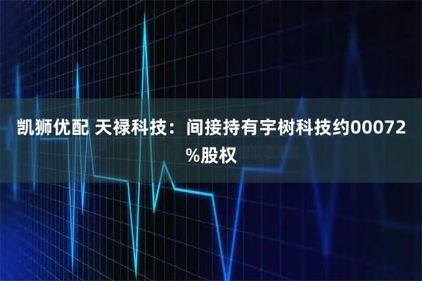 凯狮优配 天禄科技：间接持有宇树科技约00072%股权